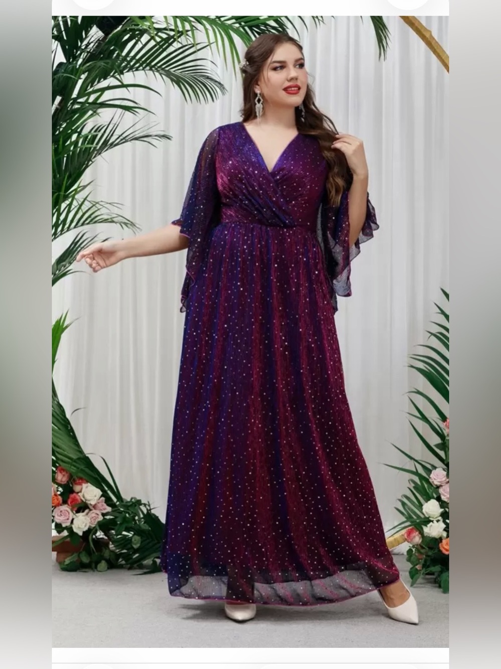 Elegant Purple Evening Gown Size 24w